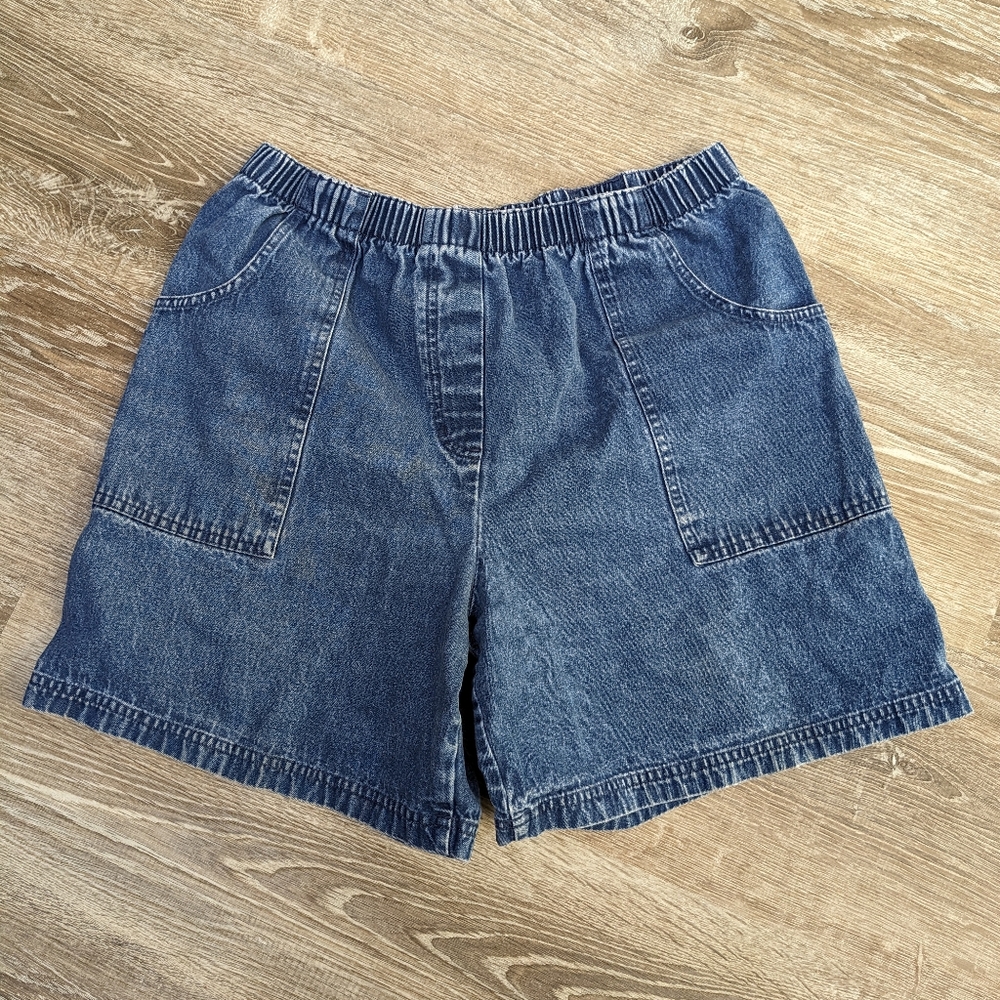 VTG Westbound High Waisted Denim Elastic Pull On Waist Shorts Size Medium